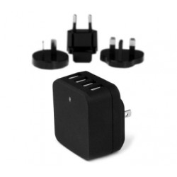 4-Port USB Wall Charger - International Travel - 34W/6.8A - Black - Startech