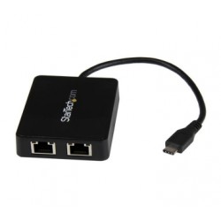 USB-C TO DUAL GIGABIT Ethernet ADAPTER WITH USB (TYPE-A) PORT - Startech
