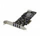 4 Port Quad Bus PCIe USB 3.0 Adapter Card w/ LP4 SATA Power - Startech