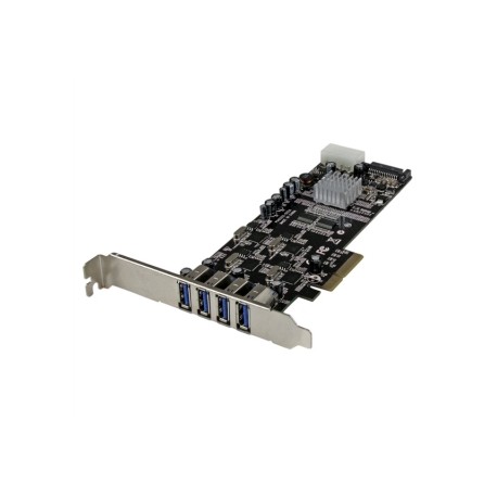 4 Port Quad Bus PCIe USB 3.0 Adapter Card w/ LP4 SATA Power - Startech